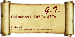 Galambosi Tóbiás névjegykártya